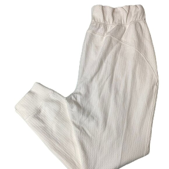 Women’s Cream Textured Joggers | Soft Stretch Fit | Loungewear Essential | XL - Picture 1 of 3